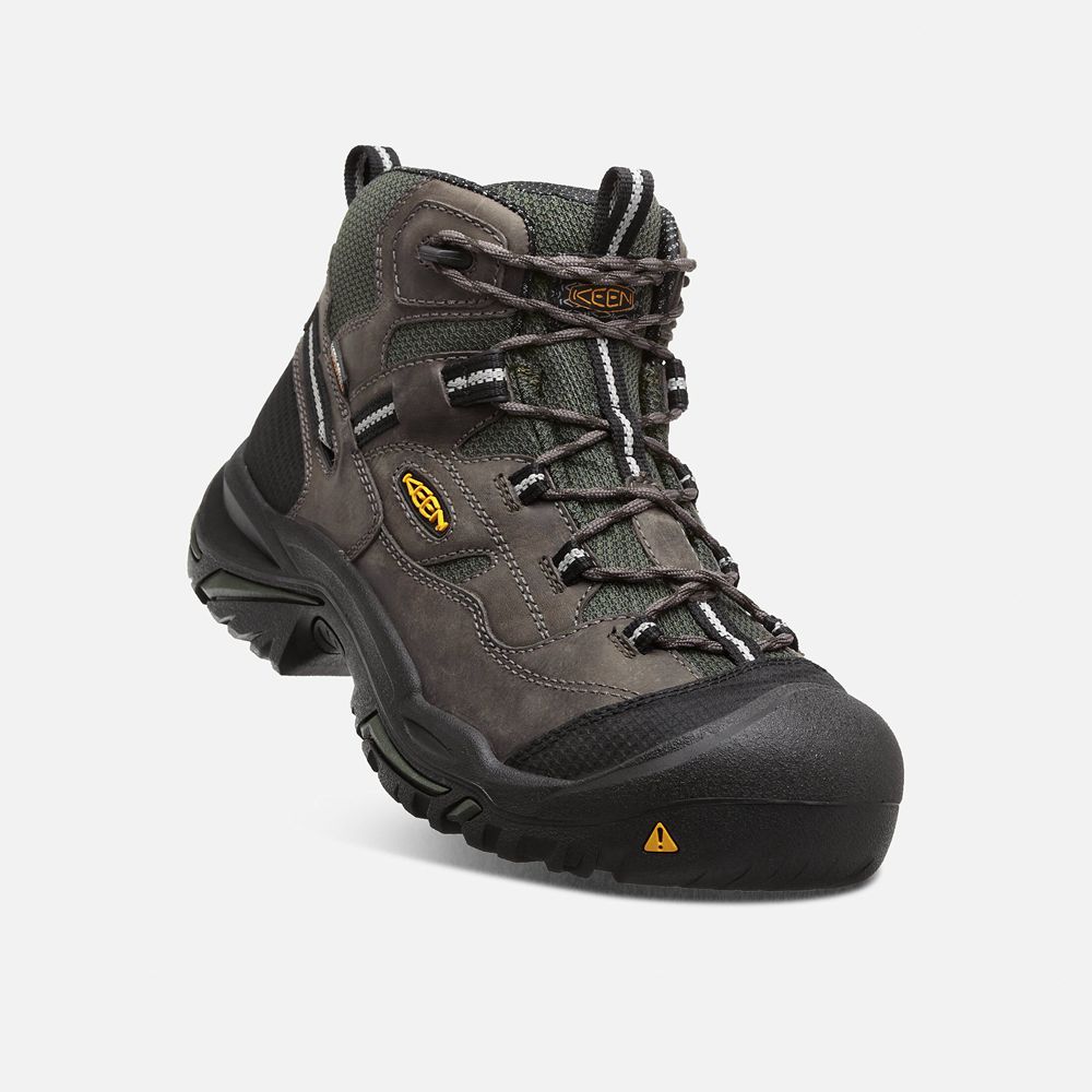 Botas de Trabajo Keen Mexico Negros Marrom - Hombre Braddock Waterproof Mid (Steel Toe) - BA3572160